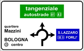 Preavviso incrocio urbano con rotatoria