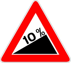 Salita ripida con pendenza del 10%