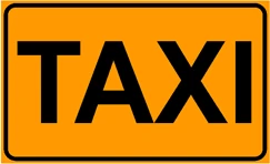 Figura del quesito: Il segnale raffigurato indica un'area di sosta per i taxi in servizio