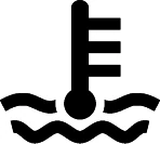 Simbolo della temperatura eccessiva dell'acqua