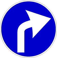 Preavviso direzione obbligatoria a destra