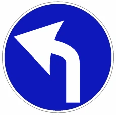 Preavviso direzione obbligatoria a sinistra