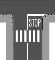 Scritta STOP sulla pavimentazione