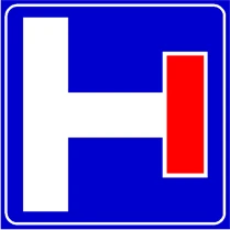 Preavviso strada senza uscita