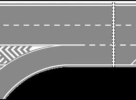 Striscia di margine discontinua (corsia di accelerazione)